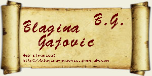 Blagina Gajović vizit kartica